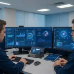 Sicherheitsanalysten überwachen KI-Anwendungen in einem Security Operations Center