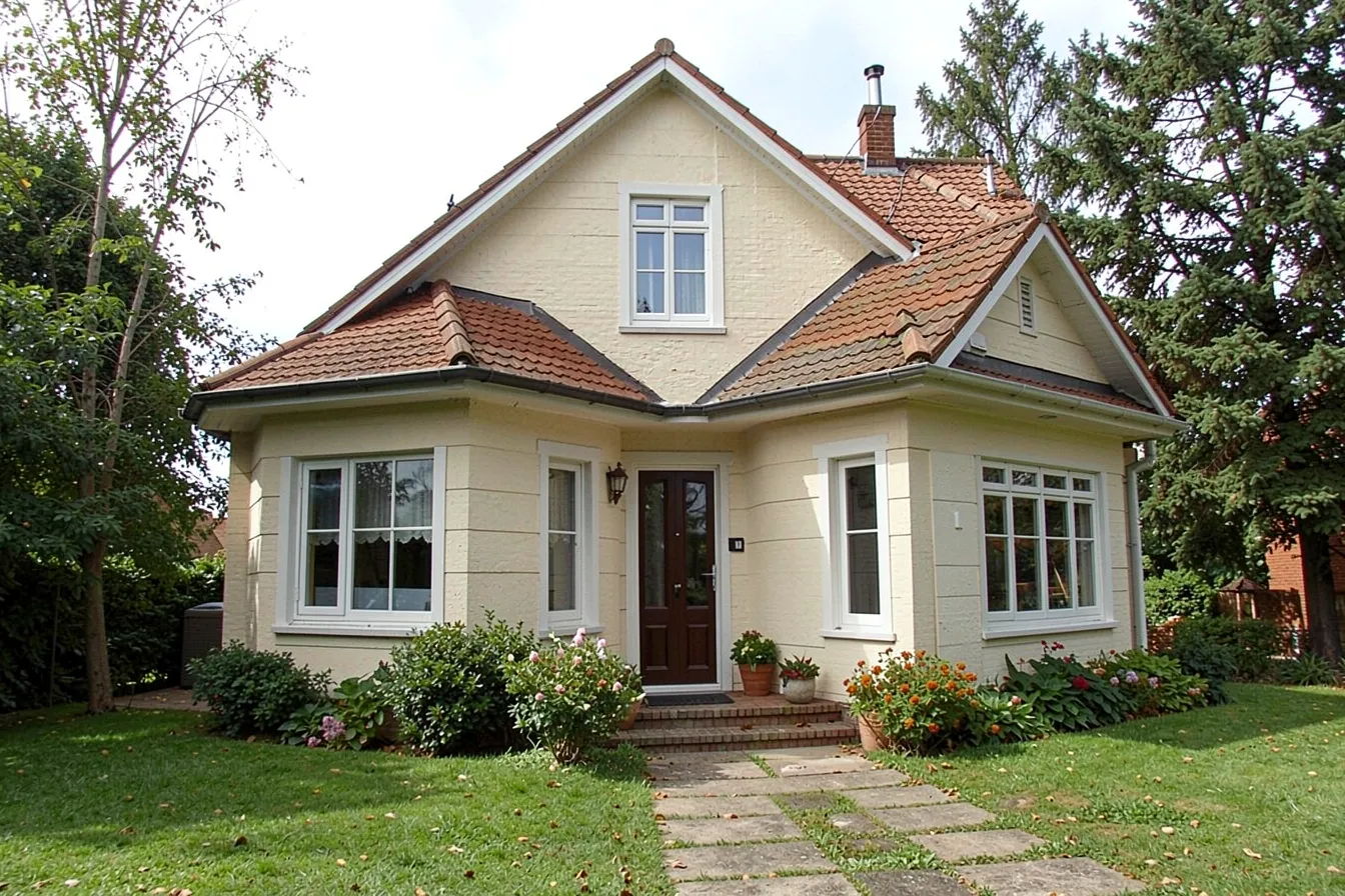 Ergebnis eines vagen Prompts: ein gewoehnliches Wohnhaus
