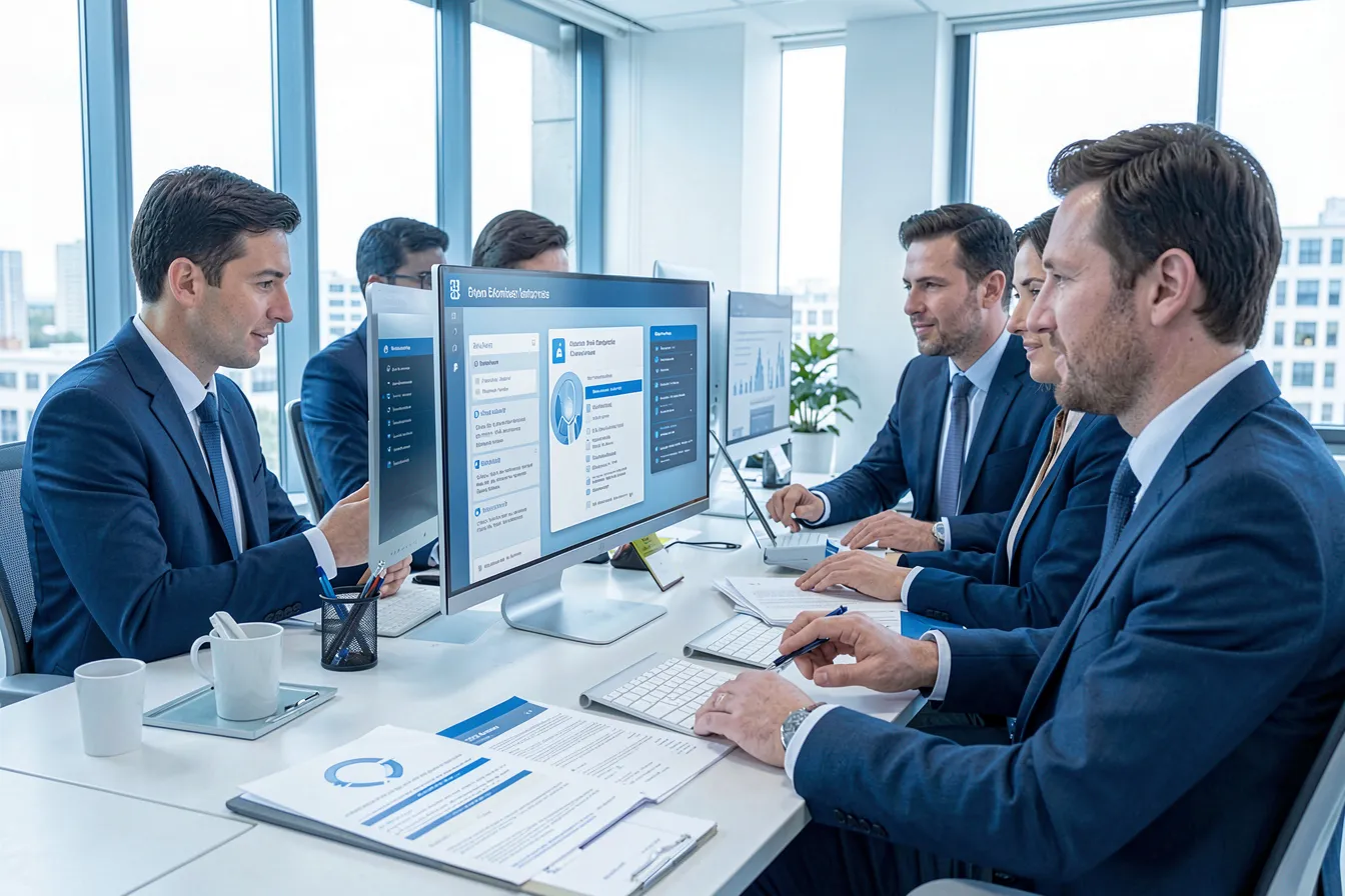 Team nutzt internen KI-Assistenten im Unternehmen