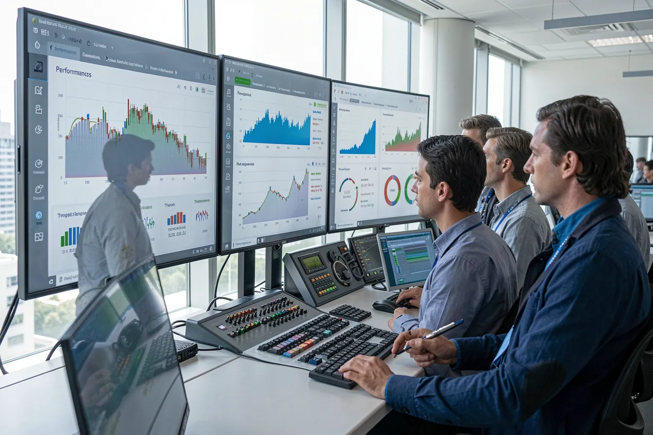 IT-Team überwacht Durchsatz und Antwortzeiten eines KI-Inferenz-Servers