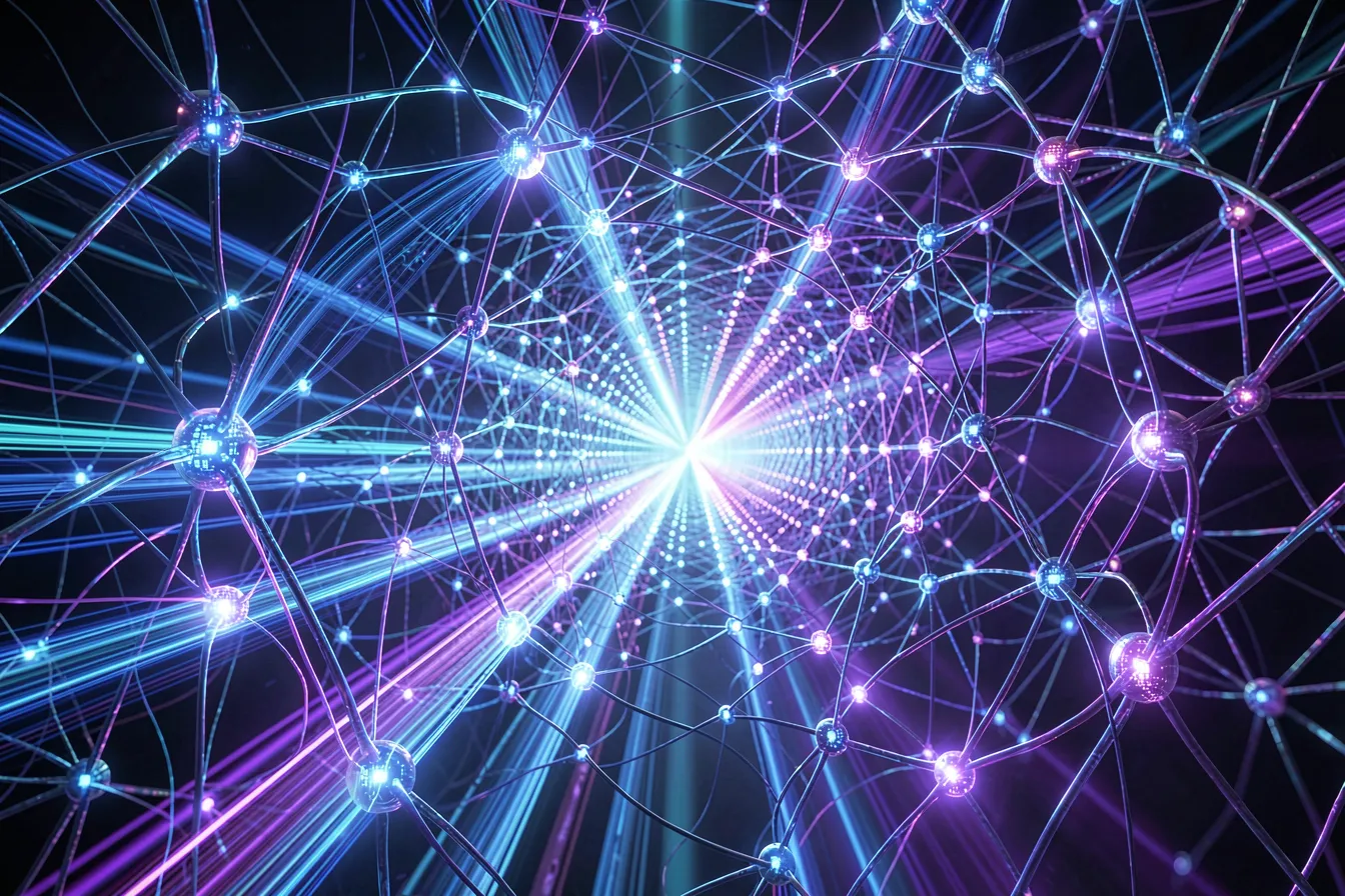 Abstrakte Visualisierung eines neuronalen Netzes mit langem Kontext